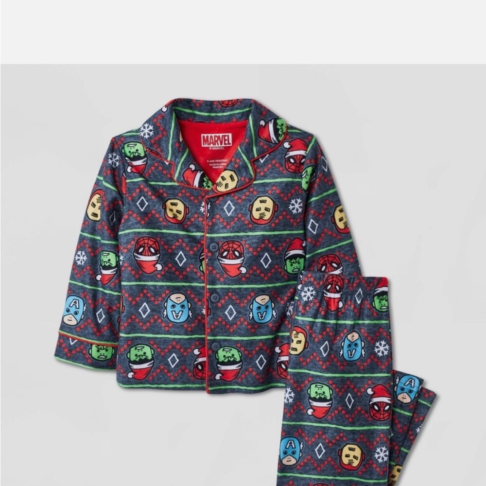 Marvel Kids Pajama Set - Multicolor Superhero Print